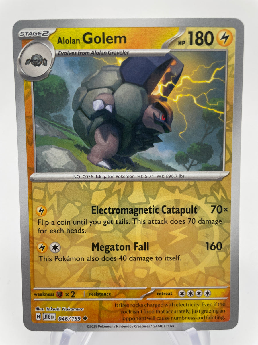 golem pokemon card value Alolan 046/159 JTGen Reverse Holo RH – PokeChalet Choose:Lightning (STITCHED EDGE) Operator Supplies put 10 damage counters eBay Set To Auction