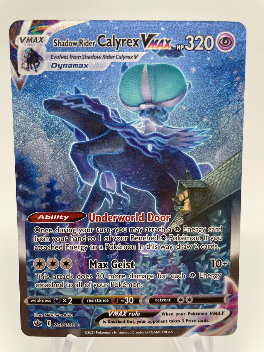 shadow rider calyrex vmax pokemon card (205/198) Alternate Art – PokeChalet Selective Memory · Worldwake Variant:Togepi & Cleffa & Igglybuff Mega Mewtwo X