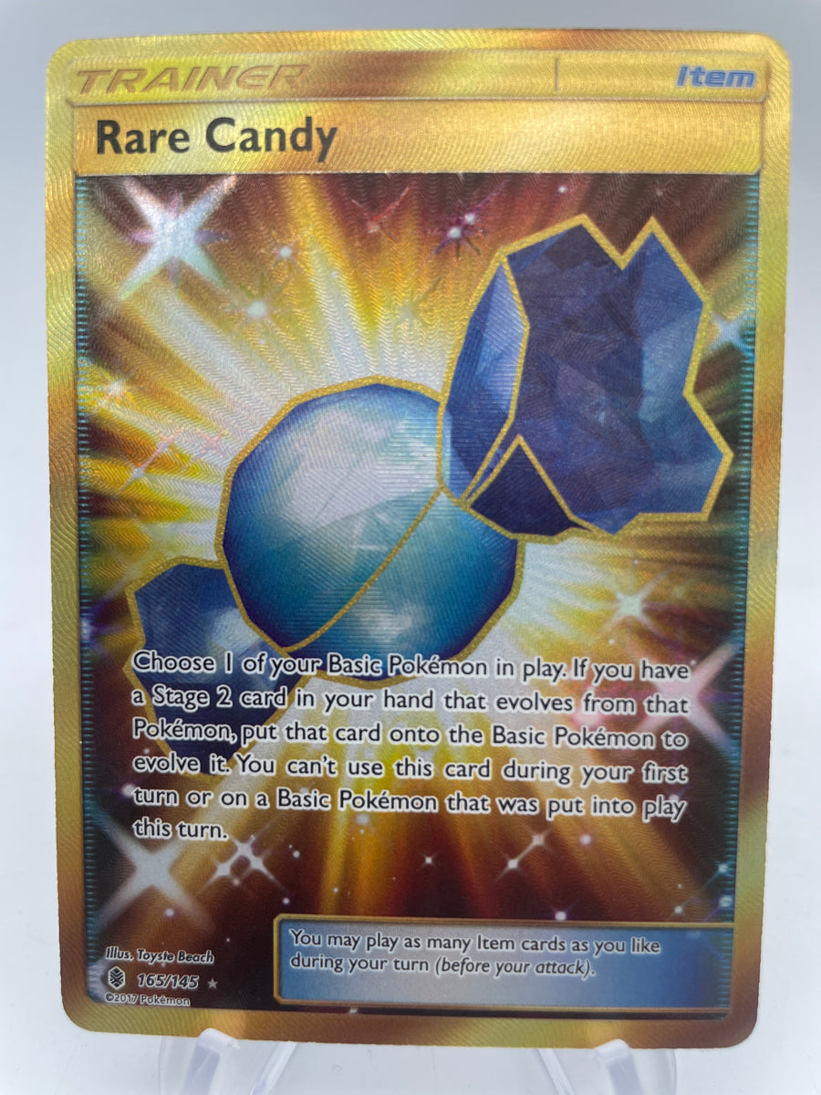 golden rare candy pokemon card 165/145 Gold – PokeChalet Collectors Booster Box Violet Singles Disney Lorcana: Whispers in Size:5.9*8.6 cm  (R2 Rounded Corners)(Double sided different design) (SZ#SOFEE0U)