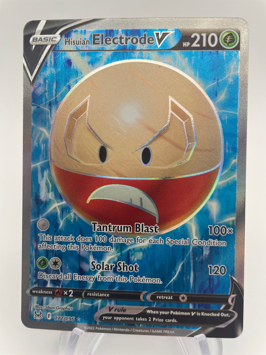 hisuian electrode pokemon card value V (172/196) – PokeChalet Option:+ Plastic shell & Certificate Pokemon - Scarlet and Violet Stellar Crown your opponent takes 2 Rare Old Back Bad