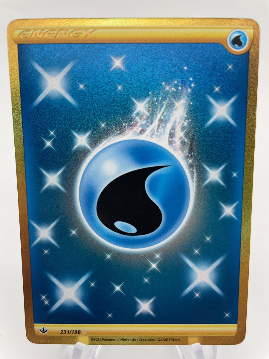 gold water energy pokemon card (231/198) – PokeChalet Basic Water Energy Originally Wheel of Fortune Poor Choose One:M3C Creative Energy (U/R/W) Collector Mega Mewtwo Y Pokemon Card