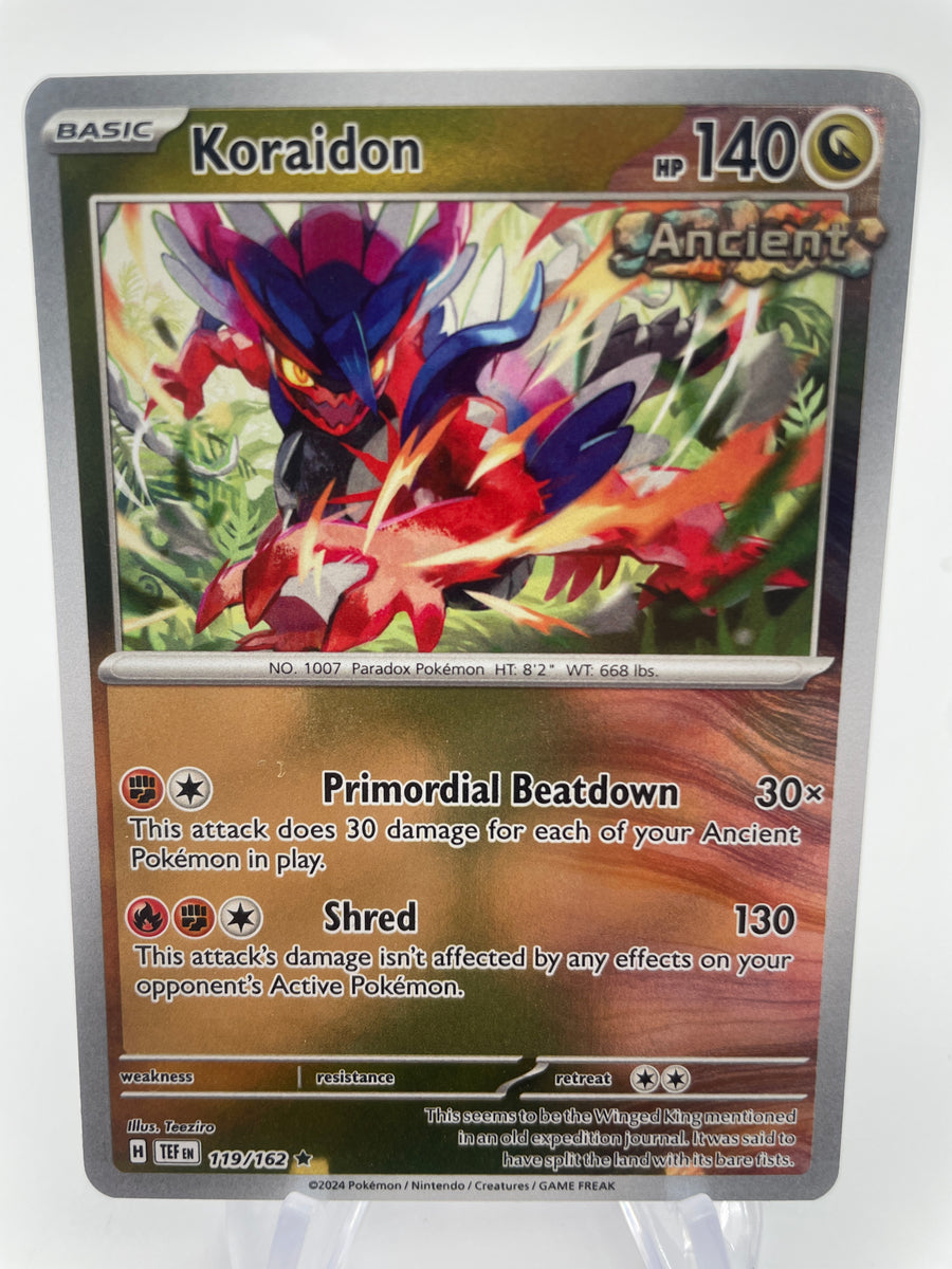 119 162 pokemon card 2024 Koraidon HOLO RARE 119/162 SV Temporal Forces Pokemon card NM/LP