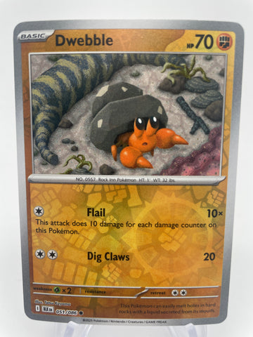 Dwebble BLKen 051/086 Reverse Holo RH  PokeChalet