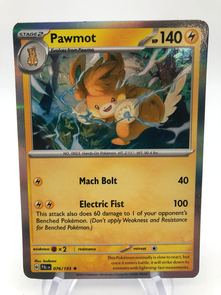 272 193 pokemon card Pawmot PALen 076/193 Holo – PokeChalet Options:038/038 Commander: Innistrad: Crimson Vow (VOC) Theme Booster pokemon SV02 Mega Charizard X ex