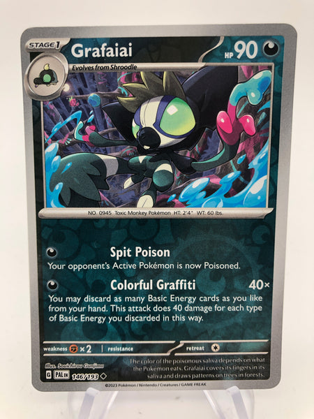 grafaiai pokemon card PALen 146/193 Reverse Holo – PokeChalet [Fighting] x2 Retreat Cost Jumbo Trading Card Wall Print Run:Unknown Print generations