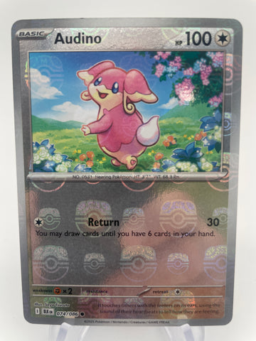 Audino BLKen 074/086 Reverse Holo RH Masterball  PokeChalet