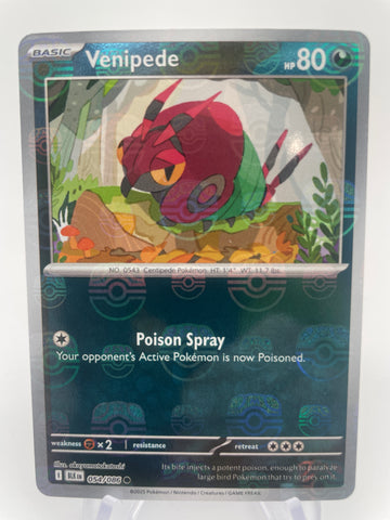 Venipede BLKen 054/086 Reverse Holo RH Masterball – PokeChalet