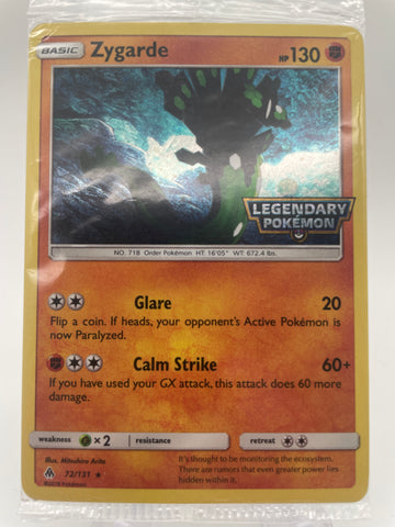 Zygarde Legendary Pokemon Stamped 72/131