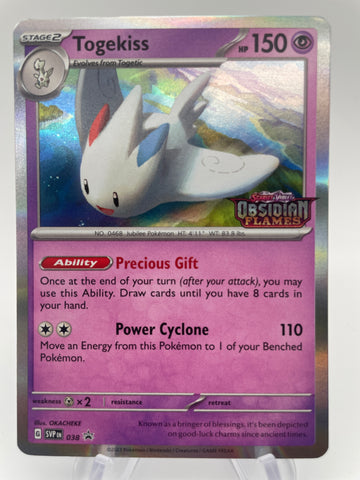 Togekiss SVPen 038 Black Star Promo Obsidian Flames Pre Release Stamped