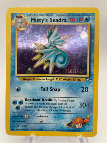 Misty's Seadra 9/132 prerelease STAMPED MP