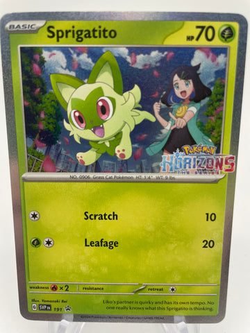 Sprigatito SVPen 191 Black Star Promo - Pokemon Horizons Stamped