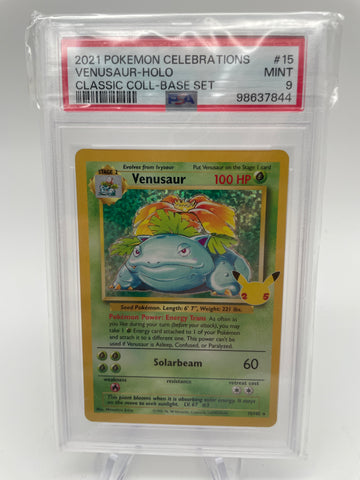 PSA9 Pokemon Venusaur Holo 15/102 Celebrations Base Set 2021