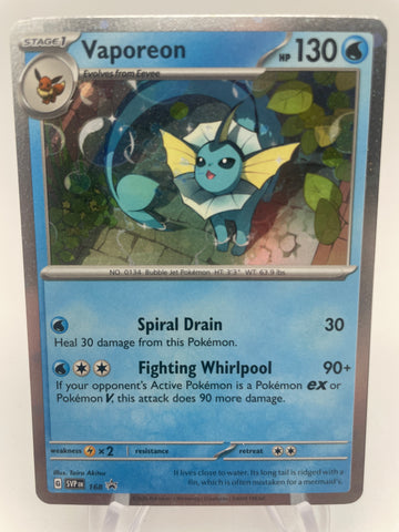 Vaporeon SVPen 168 Black Star Promo