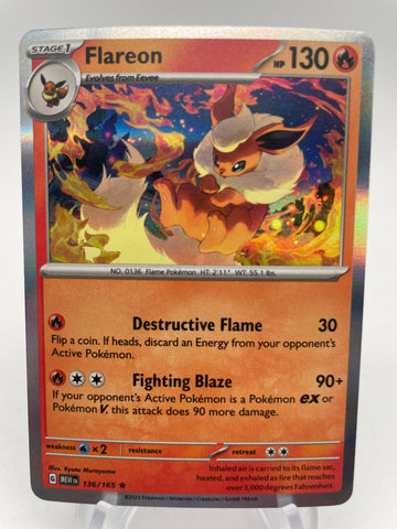 Flareon Holo MEWen 136/165 Rare