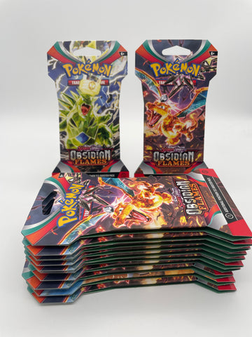 12 Packs of Obsidian Flames (Sleeved Blisters) - Just the Packs - PokeChalet