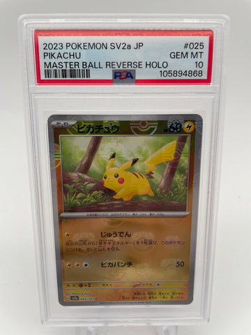 PSA10 2023 Pikachu Japanese SV2a 025/165 Masterball Reverse Holo