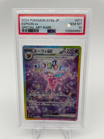 PSA10 2024 Japanese Espeon ex SV8a 211/187 Special Illustration Rare