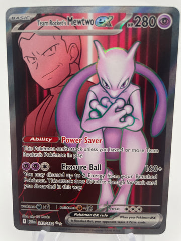 Team Rocket's Mewtwo ex DRIen 213/182 Full Art Double Rare