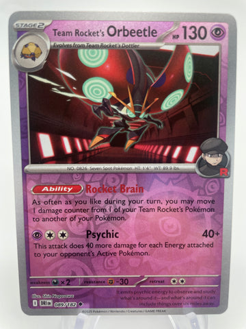 Team Rocket's Orbeetle DRIen 089/182 Reverse Holo RH