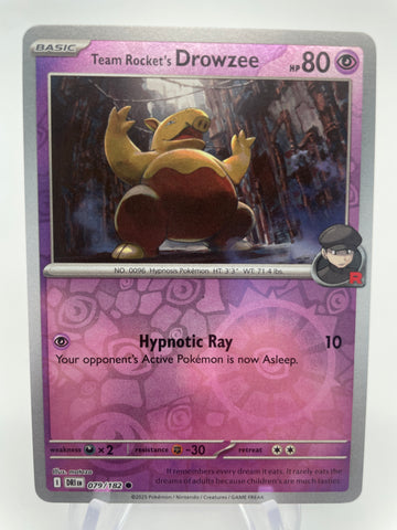 Team Rocket's Drowzee DRIen 079/182 Reverse Holo RH