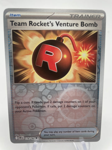 Team Rocket's Venture Bomb 179/182 Reverse Holo RH