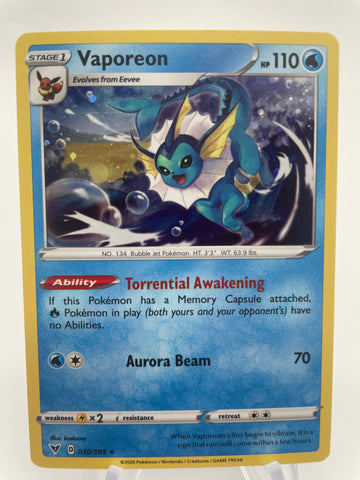 Vaporeon 030/185 LP Cosmos Holo