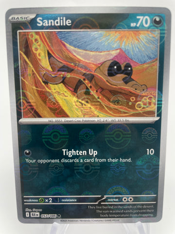 Sandile BLKen 057/086 Reverse Holo RH Poke Ball