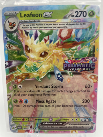 Leafeon ex 006/131 PREen Double Rare Prismatic Evolution Stamp