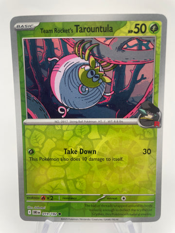 Team Rocket's Tarountula DRIen 019/182 Reverse Holo RH