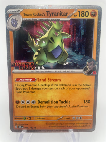 Team Rocket's Tyranitar DRIen 096/182 Holo Destined Rivals Stamp