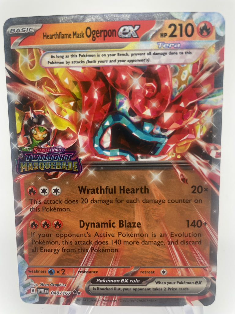 040 167 pokemon card Hearthflame Mask Ogerpon ex TWMen 040/167 Twilight Masquerade Stamp – PokeChalet
