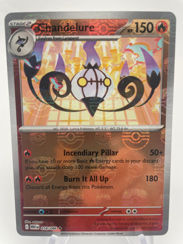 Chandelure WHTen 018/086 Reverse Holo RH Masterball