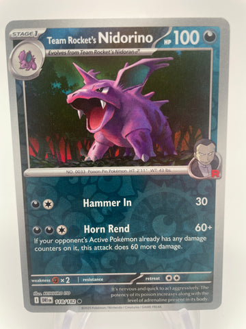 Team Rocket's Nidorino DRIen 118/182 Reverse Holo RH