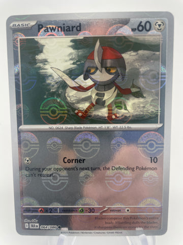Pawniard BLKen 064/086 Reverse Holo RH Poke Ball