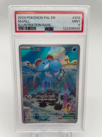 PSA9 2023 Marill Illustration Rare PALen 204/193