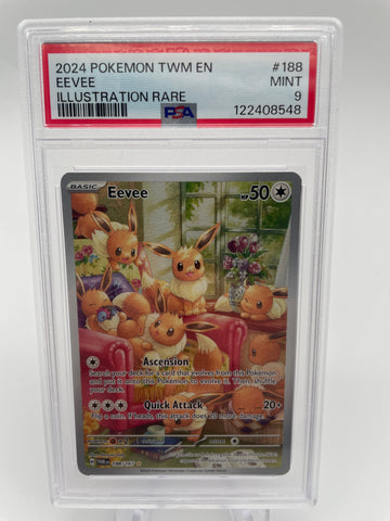 PSA9 2024 Eevee Illustration Rare TWMen 188/167