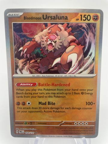 Bloodmoon Ursaluna 054/131 PREen Reverse Holo Pokeball
