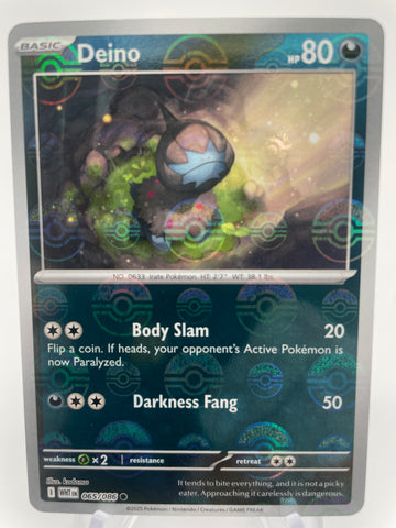 Deino WHTen 065/086 Reverse Holo RH Pokeball