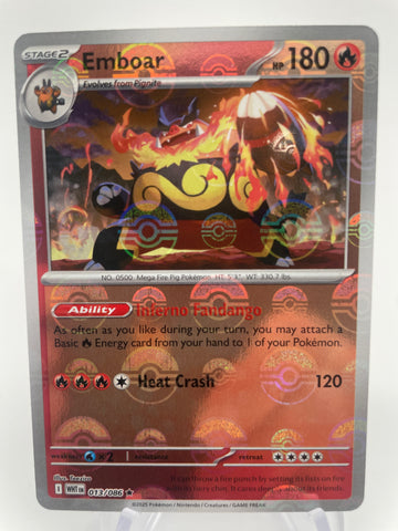 Emboar WHTen 013/086 Reverse Holo RH Pokeball