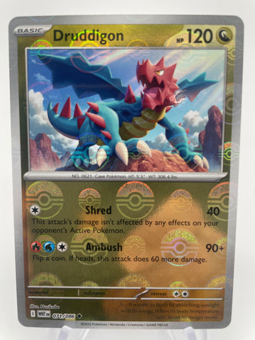 Druddigon WHTen 071/086 Reverse Holo RH Pokeball PokeChalet Druddigon WHTen 071/086 Reverse Holo RH Pokeball PokeChalet