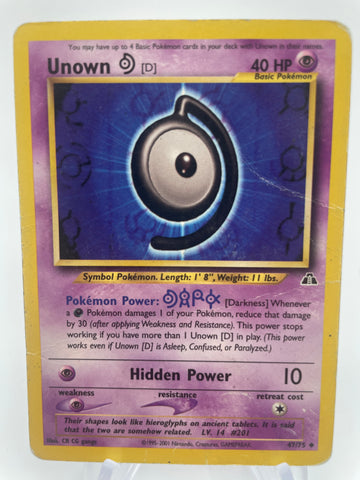 Unown D 47/75 Neo Discovery DMG Destroyed