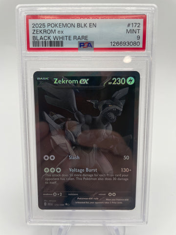 PSA 9 Zekrom ex BLKen 172/086 Black White Rare