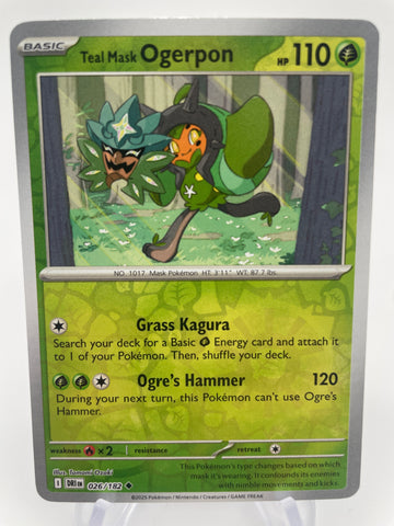 Teal Mask Ogerpon DRIen 026/182 Reverse Holo RH