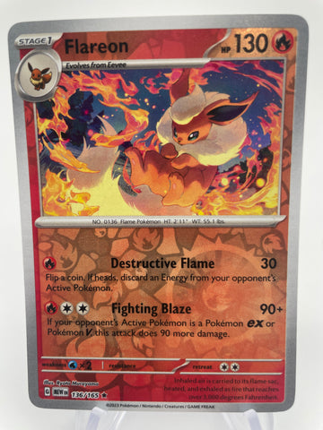 Flareon MEWen 136/165 RH Reverse Holo