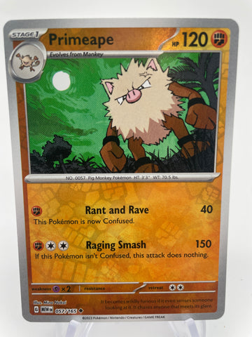Primeape MEWen 057/165 RH Reverse Holo