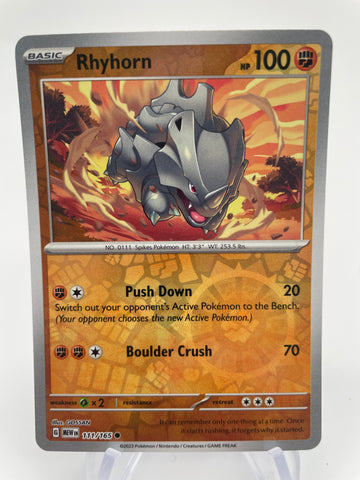 Rhyhorn MEWen 111/165 RH Reverse Holo