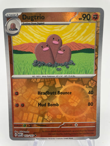 Dugtrio MEWen 051/165 RH Reverse Holo