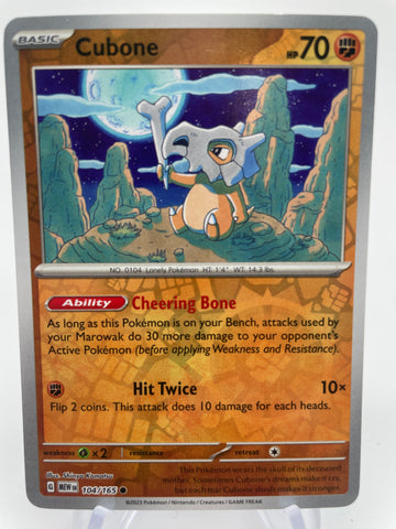 Cubone MEWen 104/165 RH Reverse Holo