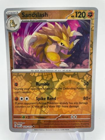 Sandslash MEWen 028/165 RH Reverse Holo