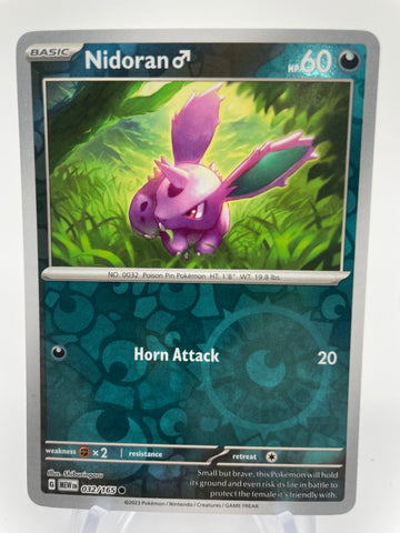Nidoran male MEWen 032/165 RH Reverse Holo
